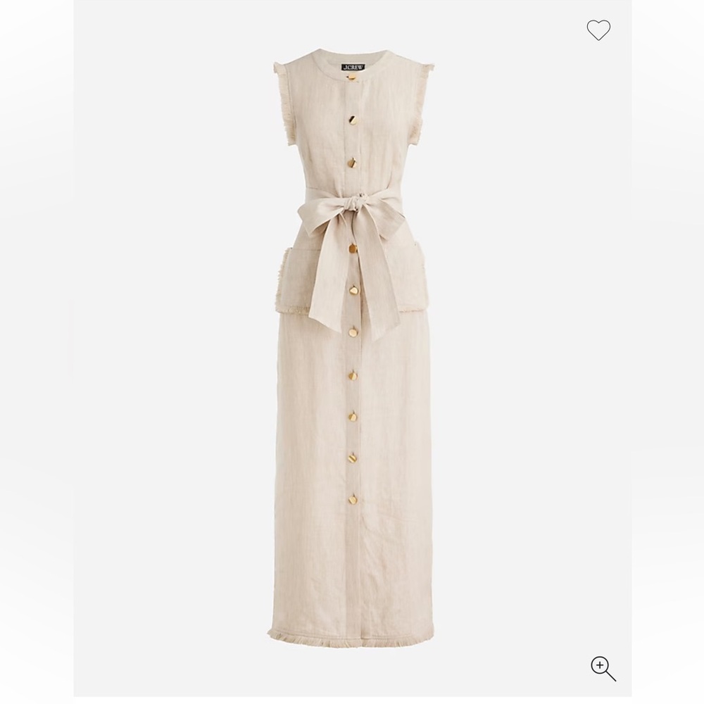 J. Crew Raw-hem maxi shirtdress in linen